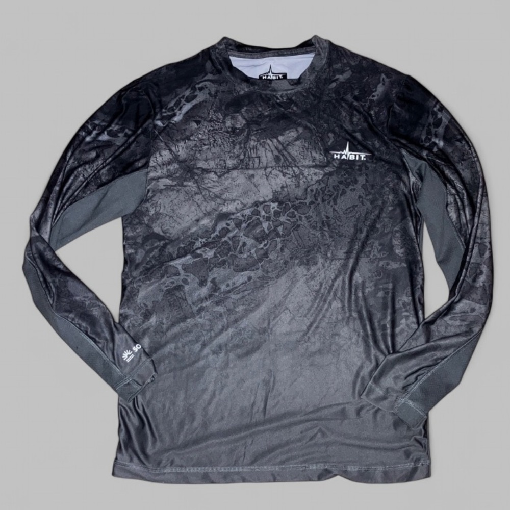 Habit Solar Factor Gray Long Sleeve Top Mens Sz S